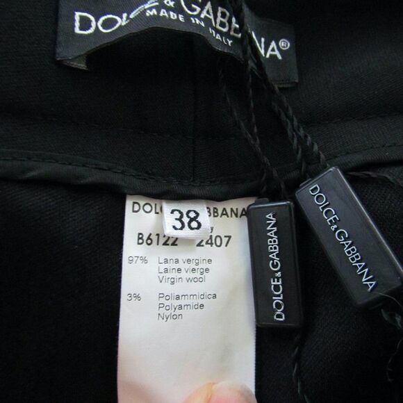 NEW Dolce & Gabbana Black Over Shoe or Boot Wool Pants Sz 4 38 Extra Long - Picture 12 of 12